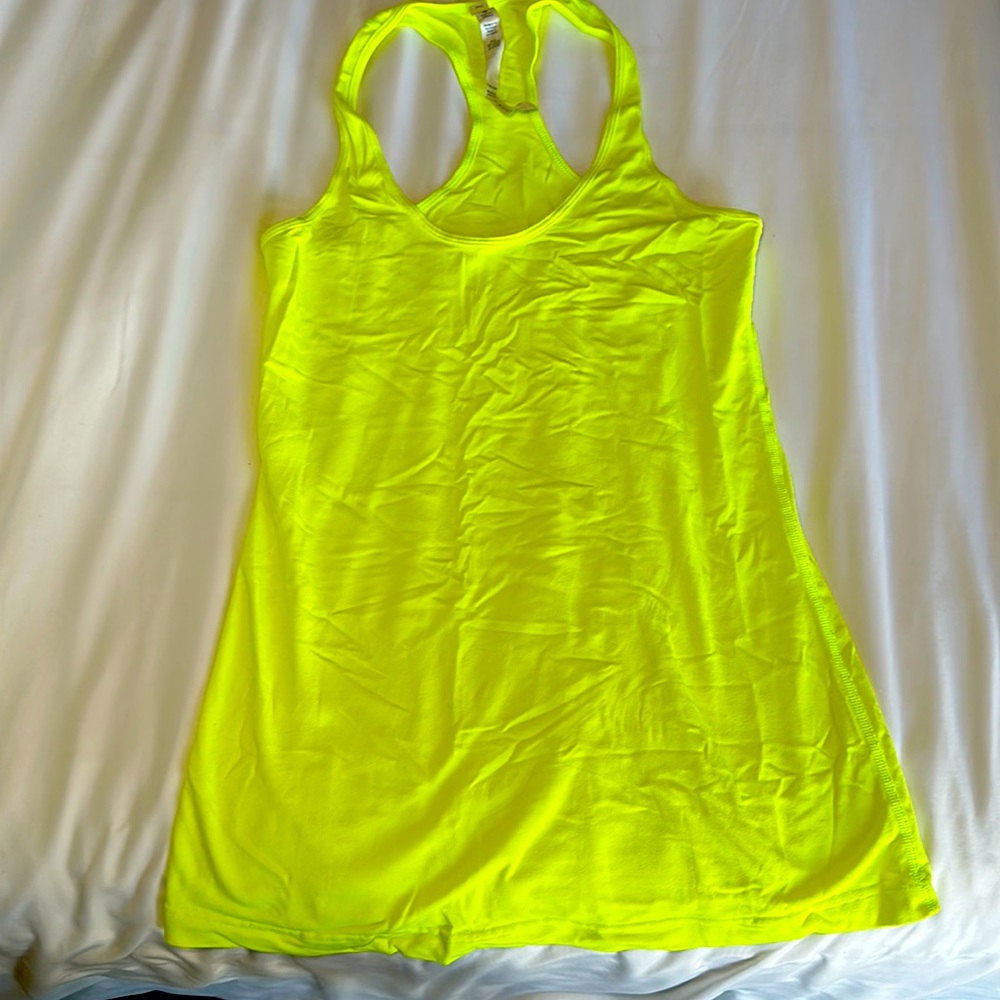 Lululemon workout tank fluorescent green